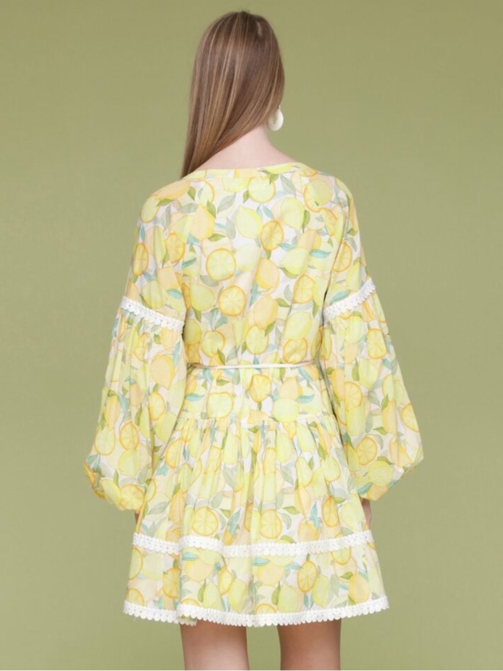 Avec Les Filles Limoncello Cotton Prairie Mini Dress - Picture 2 of 6